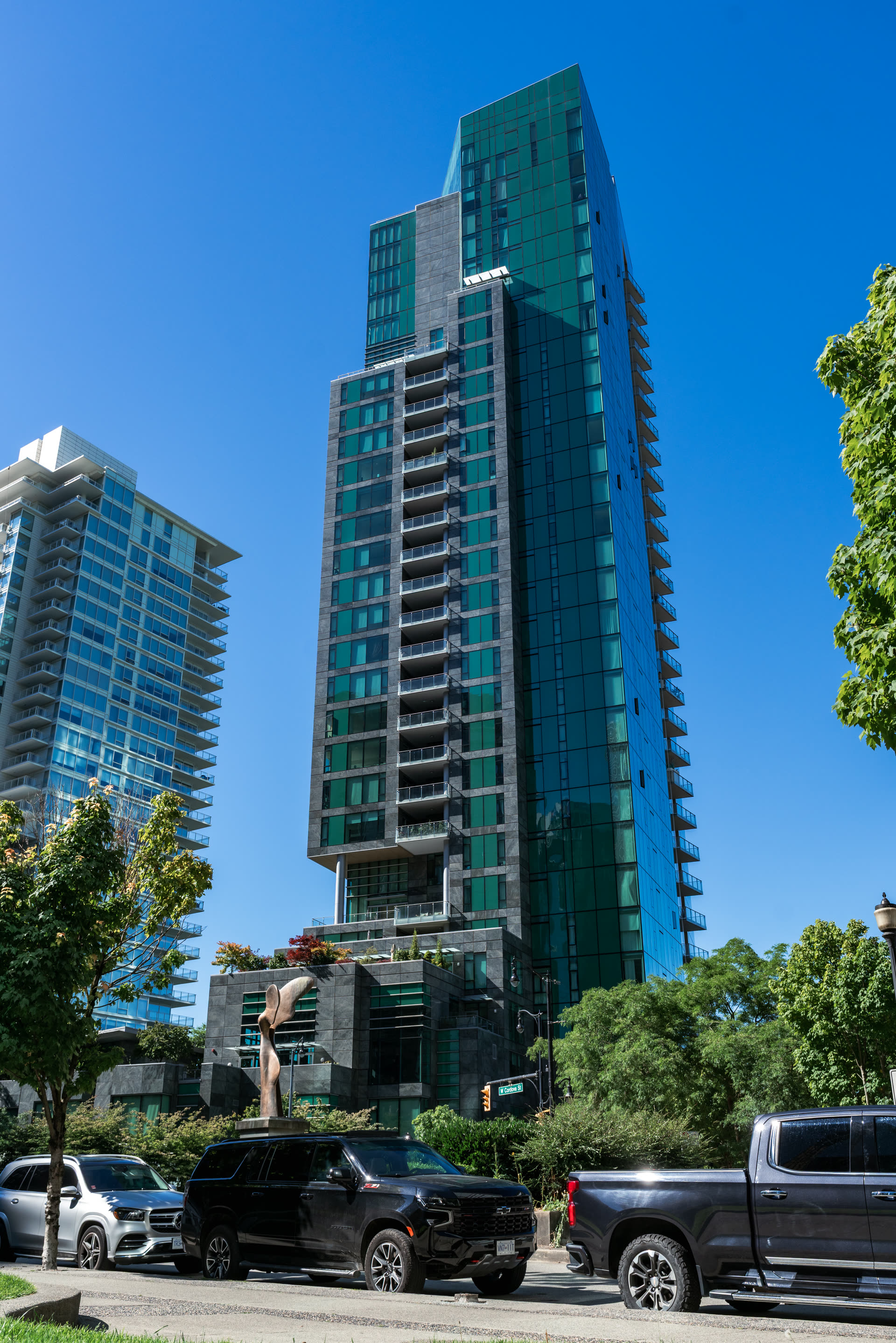 High-rise concrete strata tower in Greater Vancouver
